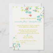 PixDezinesティール（緑がかった色）さくらんぼのBross/Diy背景 招待状 (裏面)