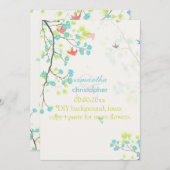 PixDezinesティール（緑がかった色）さくらんぼのBross/Diy背景 招待状 (正面/裏面)