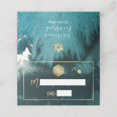 PixDezinesティール（緑がかった色）グリーンウォーター色バー（ユダヤ教の）バル・ミツバー プレイスカード (外部開封)