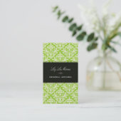 PixDezinesティール（緑がかった色）+パールセラインヴィンテージダマスク 名刺 (スタンド正面)