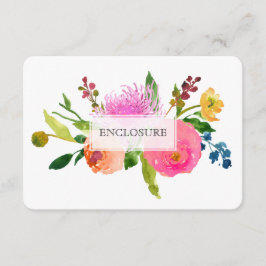 PixDezinesディレクション(ユダヤ教の)バル・ミツバー/フローラ水彩 エンクロージャーカード