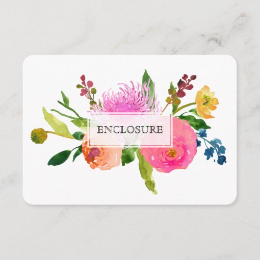 PixDezinesディレクション(ユダヤ教の)バル・ミツバー/フローラ水彩 エンクロージャーカード (正面)