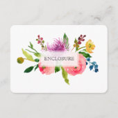 PixDezinesディレクション（ユダヤ教の）バル・ミツバー/フローラ水彩 エンクロージャーカード (正面)