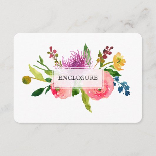 PixDezinesディレクション(ユダヤ教の)バル・ミツバー/フローラ水彩 エンクロージャーカード (正面)