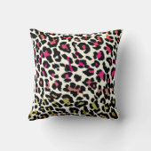 PixDezinesディージバックグランド色/ヒョウ クッション (裏面)