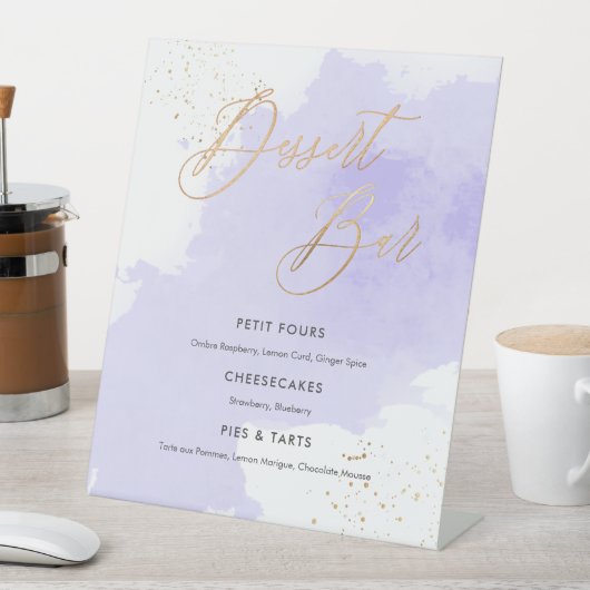 PixDezinesデザートバーラベンダーウォーターカラー見本 台座サイン (インサイチュ)