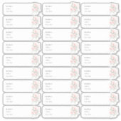 PixDezinesデリケート開花ゲスト住所 シール (正面)