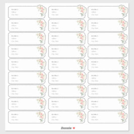 PixDezinesデリケート開花ゲスト住所 シール