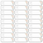 PixDezinesデリケート開花ゲスト住所 シール (正面)