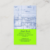 PixDezinesトレンディーアーキテクト/DIYカラー/ネオン緑 名刺 (裏面)