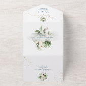 PixDezinesトロピカルジャングルリーフビーチイベント オールインワン招待状 (外側)