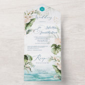 PixDezinesトロピカルジャングルリーフビーチイベント オールインワン招待状 (内側)