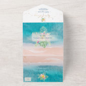 PixDezinesトロピカルパラダイスビーチイベントオールインオン オールインワン招待状 (外側)