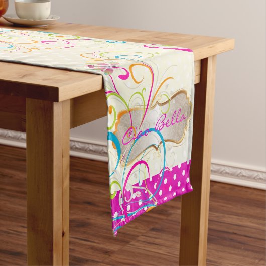 PixDezinesトンボが虹が渦巻く ショートテーブルランナー (インサイチュ)
