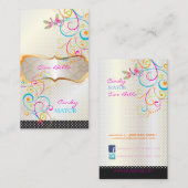 PixDezinesトンボが虹が渦巻く 名刺 (正面/裏面)