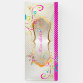 PixDezinesトンボが虹が渦巻く 横断幕 (縦)