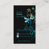 PixDezinesトンボの蝶が虹が渦巻く 名刺 (正面)