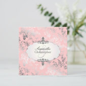 PixDezinesトールピンクのバラ/DIY背景色 招待状 (スタンド正面)