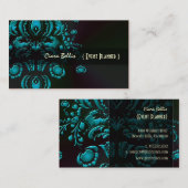 PixDezinesドルチェダマスク/ティール(緑がかった色)+木炭 名刺 (正面/裏面)