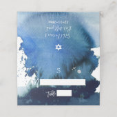 PixDezinesネイビーブルーウォーターカラーバー(ユダヤ教の)バル・ミツバー プレイスカード (外部開封)