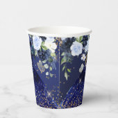 PixDezinesネイビーブルー金ゴールドグリッターQuinceDress Pape 紙コップ (右)