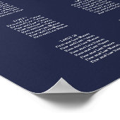 PixDezinesネイビーモダンカリグラフィー、シーティングチャート ポスター (角)