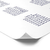 PixDezinesネイビーモダンカリグラフィー、シーティングチャート ポスター (角)