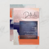 PixDezinesネイビー+バラ金ゴールドアモダンート詳細カード 出欠カード (正面/裏面)