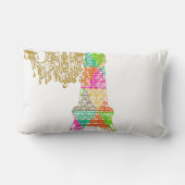 PixDezinesネオンエッフェルタワー/フェイク金ゴールド ランバークッション (裏面)