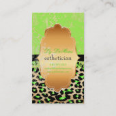 PixDezinesネオングリーンヴィンテージレース+チータ 名刺 (裏面)