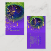 PixDezinesネオンピーコックアイ/フィリグリー 名刺 (正面/裏面)