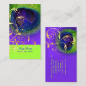 PixDezinesネオンピーコックアイ/フィリーグリー 名刺 (正面/裏面)