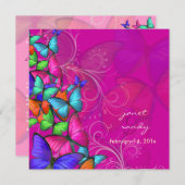 PixDezinesネオンフラッタリングBy/DIY背景色 招待状 (正面/裏面)