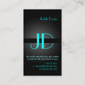 PixDezinesネオンラクールイトのモノグラム/DIYカラー 名刺 (裏面)