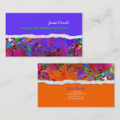 PixDezinesネオンレトロ渦巻き旋回/灰色の背景色 名刺 (正面/裏面)