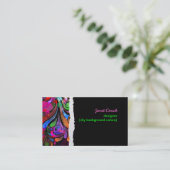 PixDezinesネオンレトロ渦巻き旋回/灰色の背景色 名刺 (スタンド正面)