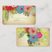 PixDezinesハイビスカスはビズカードの厚揚げ プレイスカード (正面/裏面)