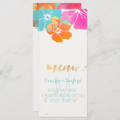 PixDezinesハイビスカスメニュー/ピンク/ブルー/オレンジ メニュー (正面/裏面)