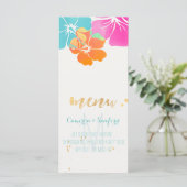 PixDezinesハイビスカスメニュー/ピンク/ブルー/オレンジ メニュー (スタンド正面)