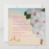 PixDezinesハイビスカスレイ/ビーチ/熱結婚帯 招待状 (裏面)