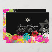 PixDezinesハイビスカス/バルミツワー 招待状 (正面/裏面)