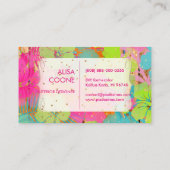 PixDezinesハイビスカス/レインフォレスト/ウッドパネル 名刺 (裏面)