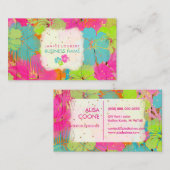 PixDezinesハイビスカス/レインフォレスト/ウッドパネル 名刺 (正面/裏面)