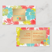 PixDezinesハイビスカス/金ゴールドのスペック/DIY背景 名刺 (正面/裏面)