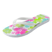 PixDezinesハイビスカス/DIY背景色 ビーチサンダル (アングル)