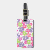 PixDezinesハイビスカス/DIY背景 ラゲッジタグ (正面縦)