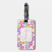 PixDezinesハイビスカス/DIY背景 ラゲッジタグ (裏面縦)