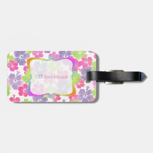 PixDezinesハイビスカス/DIY背景 ラゲッジタグ (裏面横)
