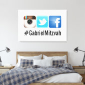 PixDezinesハッシュタグパーティー写真サイン キャンバスプリント (インサイチュ (寝室))