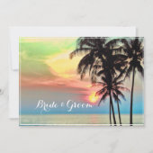 PixDezinesハワイのサンセットビーチ/ファンタジー 招待状 (正面)